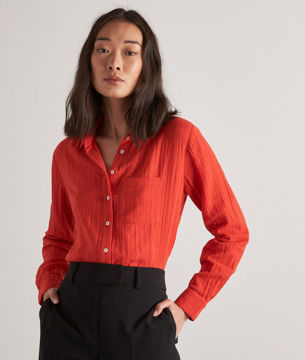 Picture of TITIA RED COTTON GAUZE SHIRT
